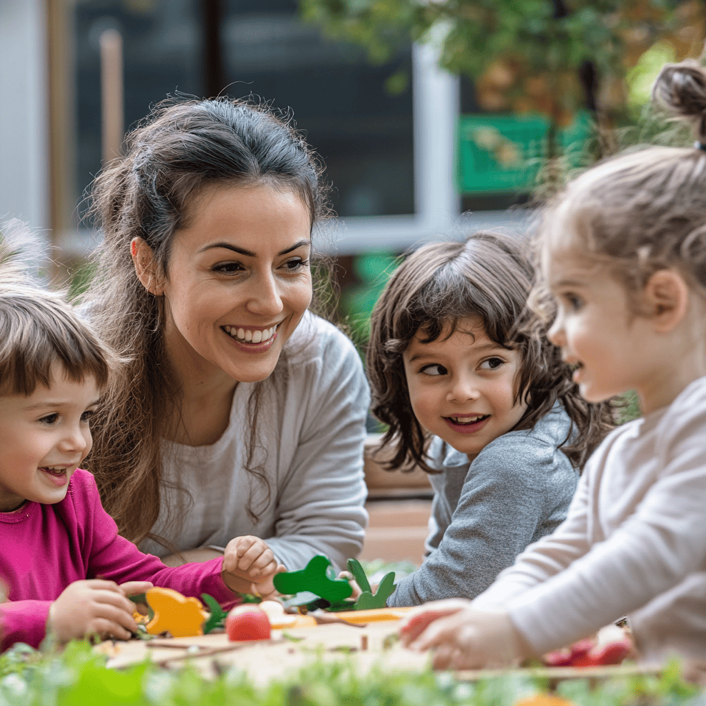 Children learning and playing